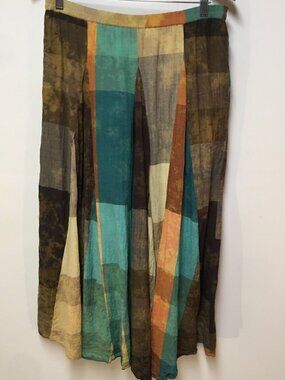 Notations Women M Skirt Maxi Multicolored Patchwork Boho Cotton Lined Cotton